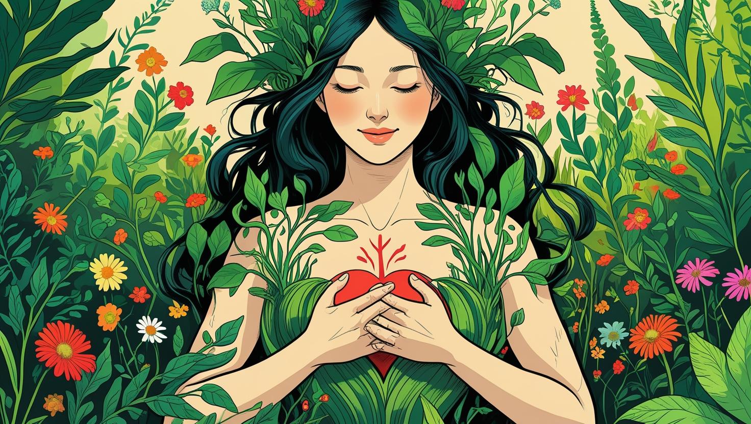 Self-acceptance is important — The art of being on Your own side 1 Woman sitting alone with a calm expression, peacefully enjoying her own company.