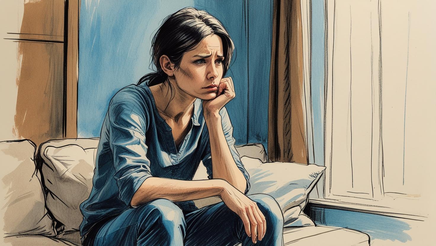 Sad woman feeling lost despite her perfect life