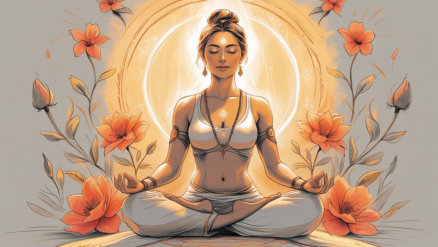 Meditating woman embodying Divine Feminine energy