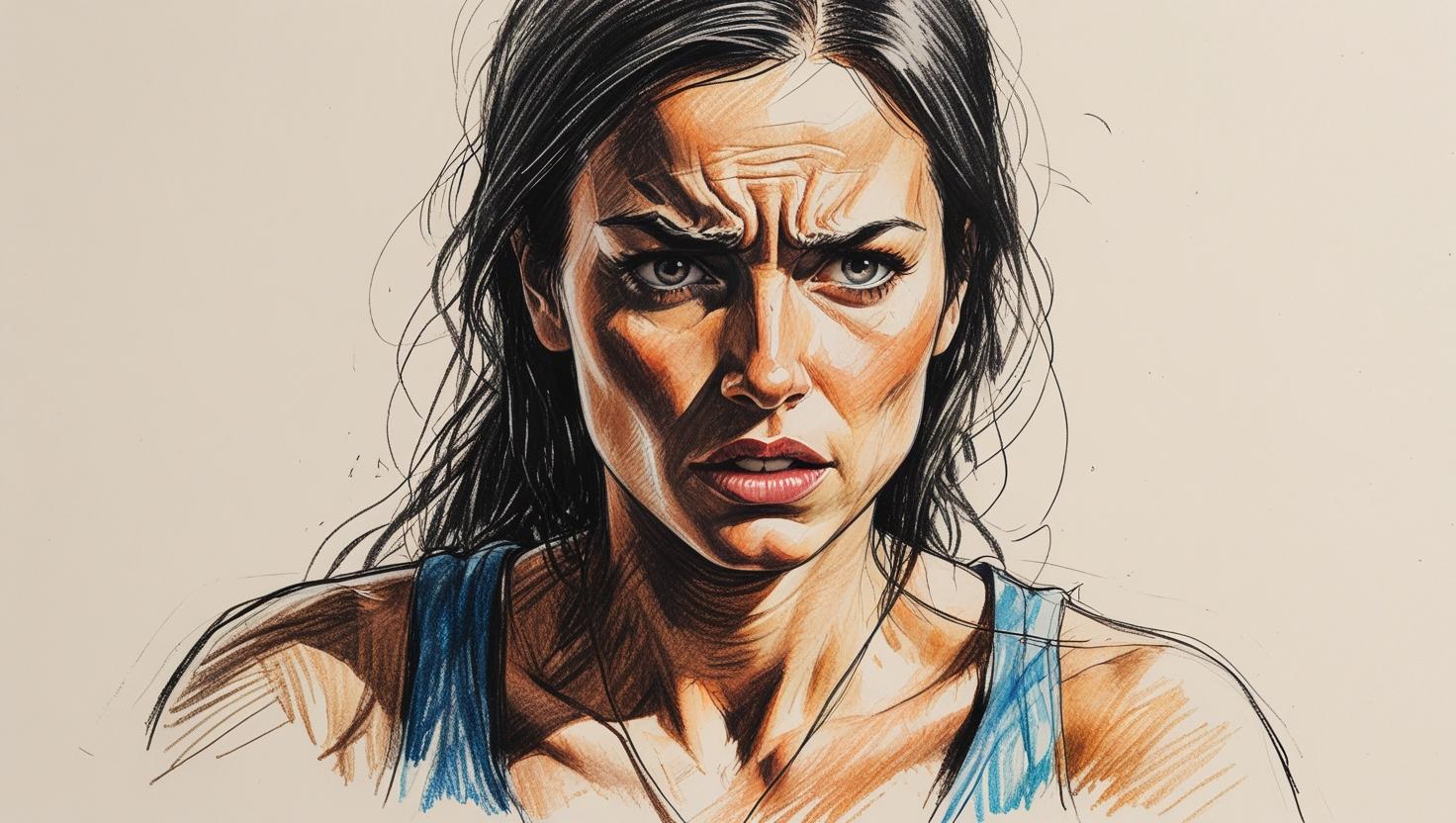 Woman looking stressed and tense, illustrating the effects of survival mode on mental and emotional wellbeing.
