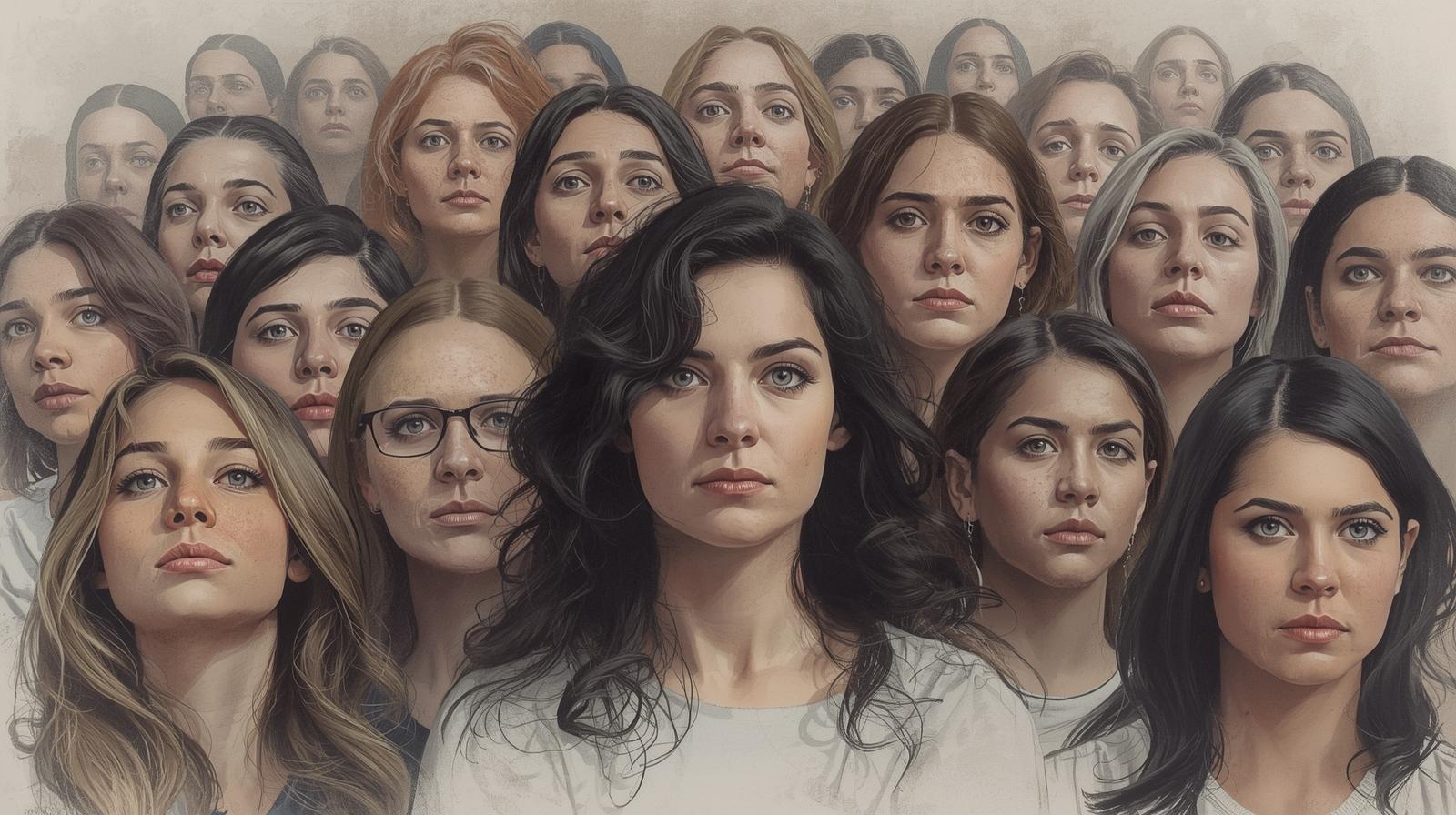 Portrait of diverse women symbolizing how society rewards women for silence.