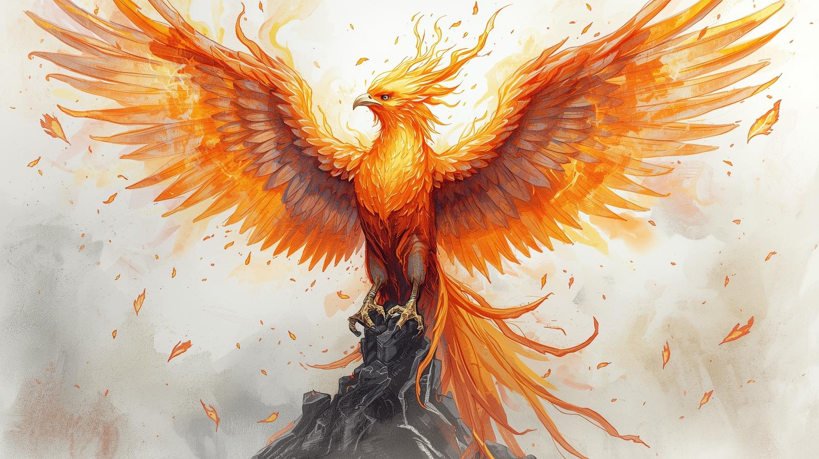 How to turn rage into a healing script: Transforming anger through narrative alchemy 1 Fiery phoenix rising from ashes symbolizing transformation of rage and anger into healing energy.