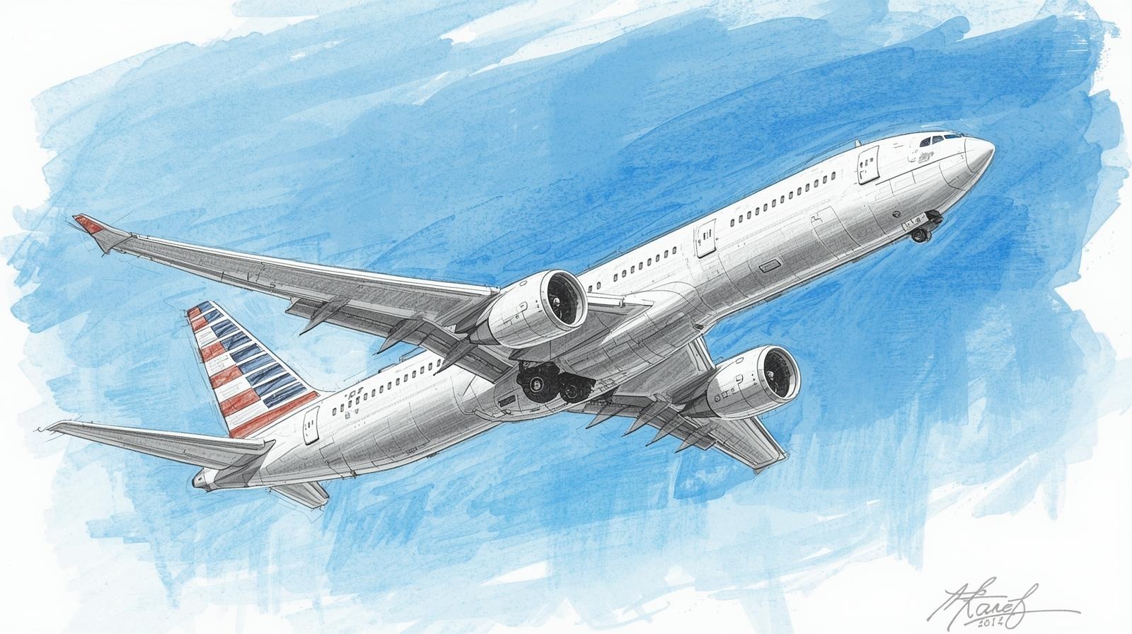20 travel mantras for nervous flyers: Phrases that turn turbulence into calm 1 Illustrated twin-engine airliner climbing into a clear blue sky, landing gear retracting—travel mantra for turbulence to help you fly calm.