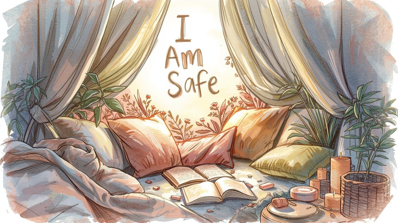 i am safe affirmation for anxiety triggers with grounding and breathwork cues